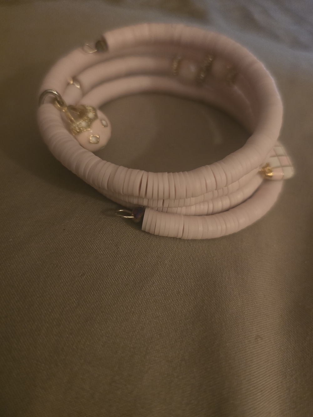 Delicate Pink Coil Stack Bracelet - Fashion Jewelry